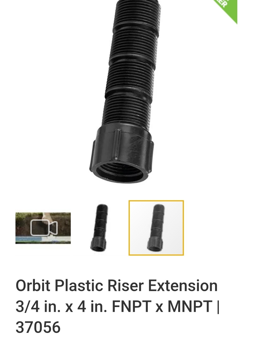 12) NEW Orbit Plastic Sprinkler Riser Extension 3/4 in. x 4 in.